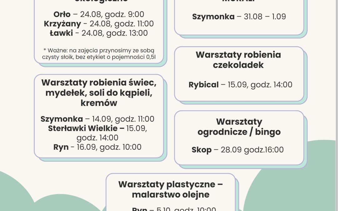 Cykl spotkań warsztatowych
