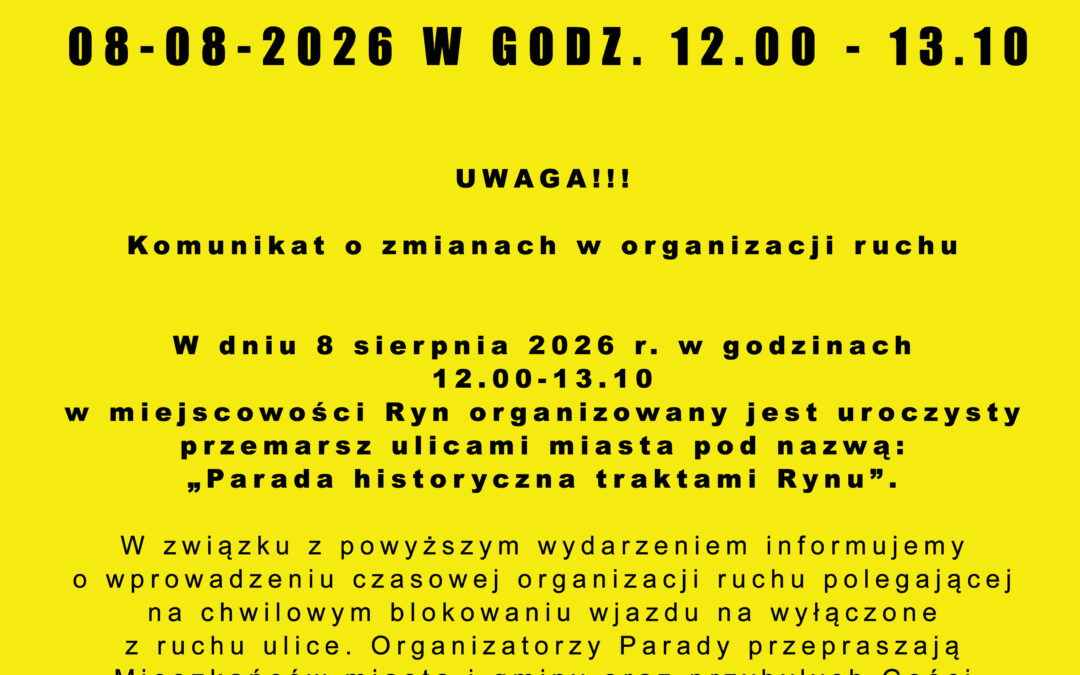 UWAGA UTRUDNIENIA W RUCHU
