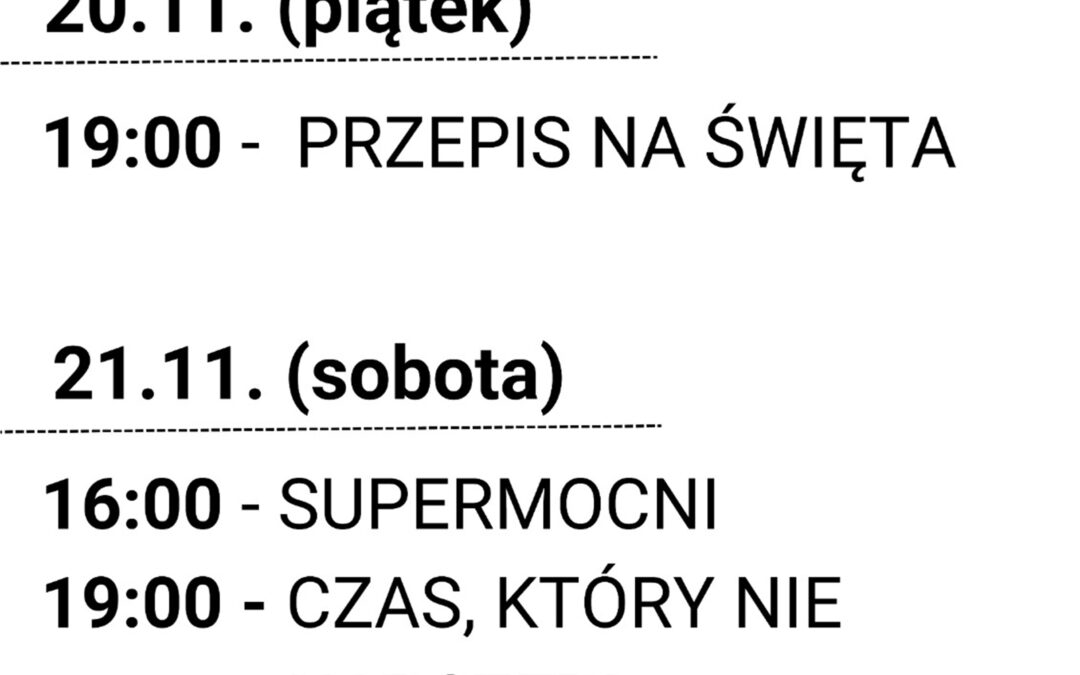REPERTUAR KINOWY W LISTOPADZIE